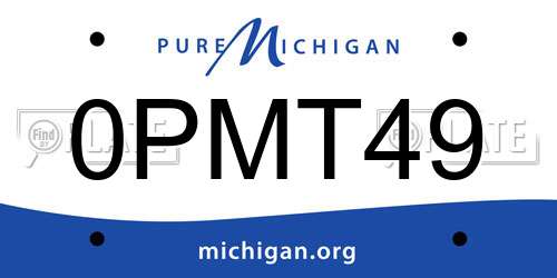 0PMT49 Michigan License Plate