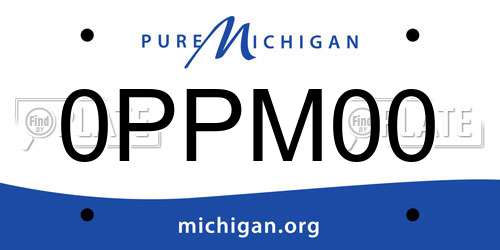 0PPM00 Michigan License Plate