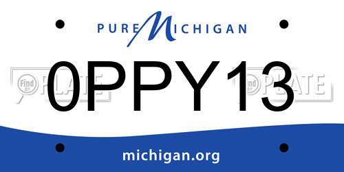0PPY13 Michigan License Plate