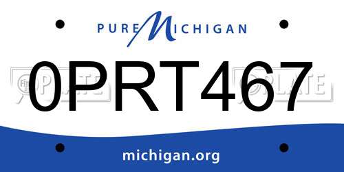 0PRT467 Michigan License Plate