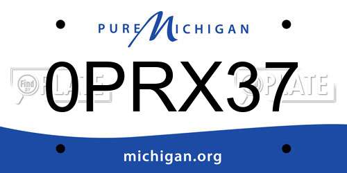 0PRX37 Michigan License Plate