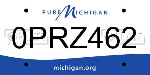 0PRZ462 Michigan License Plate