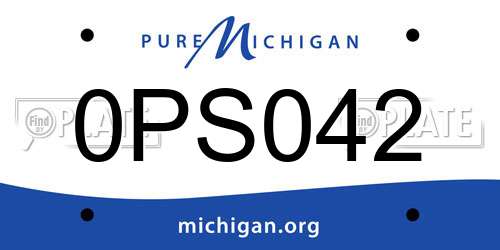 0PS042 Michigan License Plate