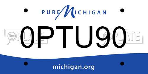 0PTU90 Michigan License Plate