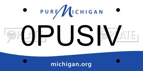 0PUSIV Michigan License Plate