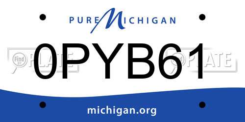 0PYB61 Michigan License Plate