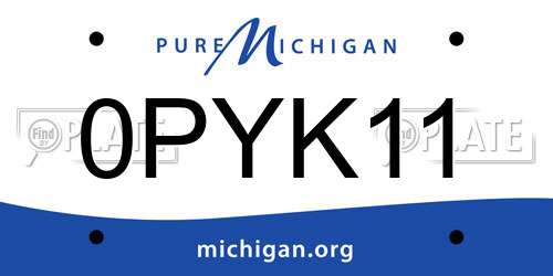 0PYK11 Michigan License Plate