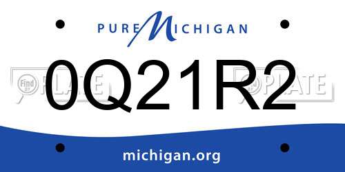 0Q21R2 Michigan License Plate