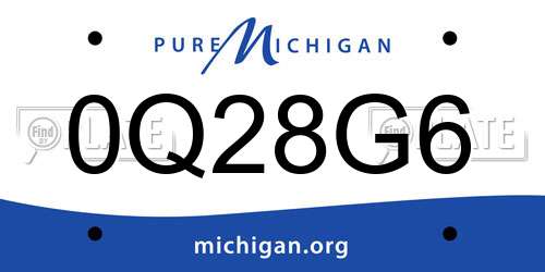 0Q28G6 Michigan License Plate