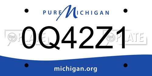 0Q42Z1 Michigan License Plate
