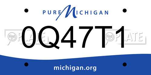 0Q47T1 Michigan License Plate