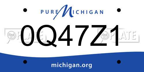 0Q47Z1 Michigan License Plate