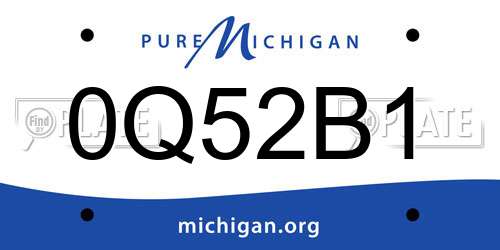 0Q52B1 Michigan License Plate