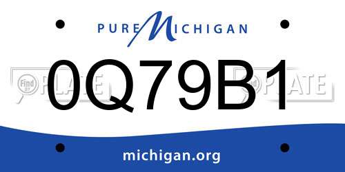 0Q79B1 Michigan License Plate