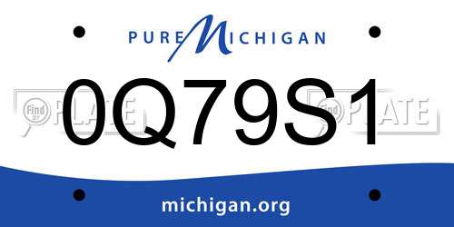 0Q79S1 Michigan License Plate