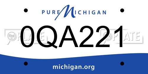 0QA221 Michigan License Plate