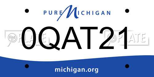 0QAT21 Michigan License Plate