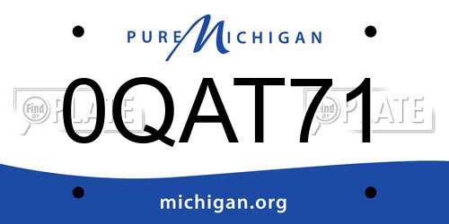 0QAT71 Michigan License Plate