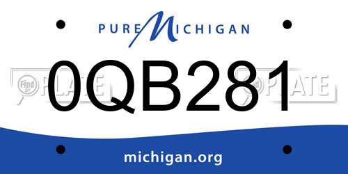 0QB281 Michigan License Plate