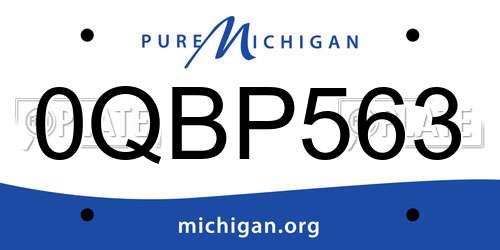 0QBP563 Michigan License Plate