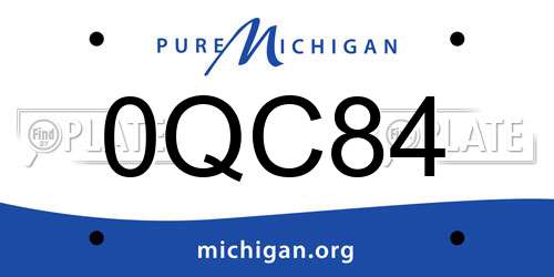 0QC84 Michigan License Plate