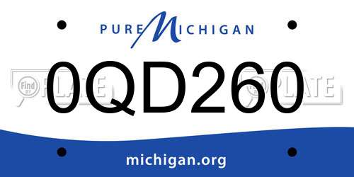 0QD260 Michigan License Plate