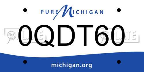 0QDT60 Michigan License Plate