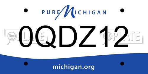 0QDZ12 Michigan License Plate