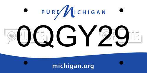 0QGY29 Michigan License Plate