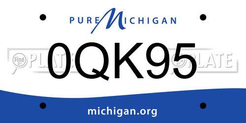 0QK95 Michigan License Plate