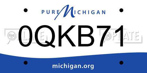 0QKB71 Michigan License Plate