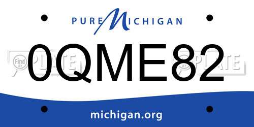 0QME82 Michigan License Plate
