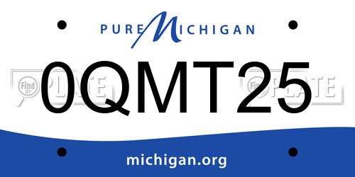 0QMT25 Michigan License Plate