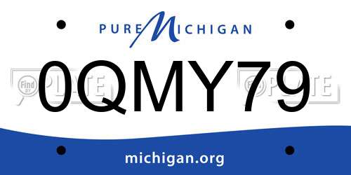 0QMY79 Michigan License Plate