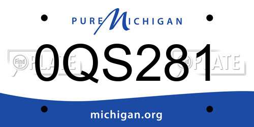 0QS281 Michigan License Plate