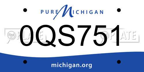 0QS751 Michigan License Plate