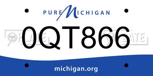 0QT866 Michigan License Plate