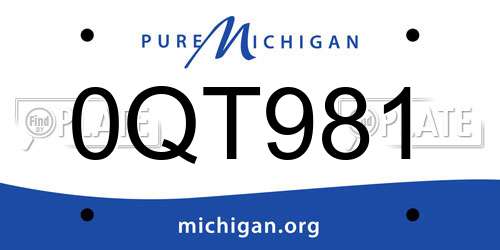 0QT981 Michigan License Plate