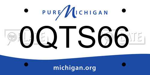 0QTS66 Michigan License Plate