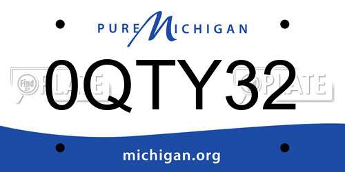 0QTY32 Michigan License Plate
