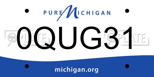 0QUG31 Michigan License Plate