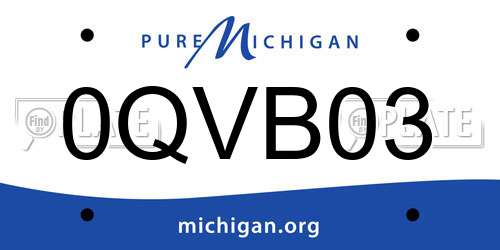 0QVB03 Michigan License Plate
