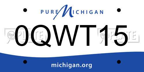 0QWT15 Michigan License Plate