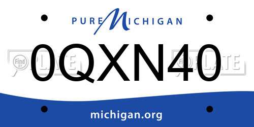 0QXN40 Michigan License Plate