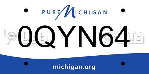0QYN64 Michigan License Plate