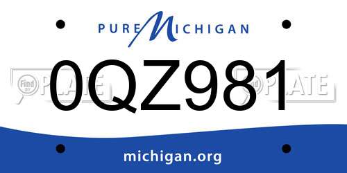 0QZ981 Michigan License Plate