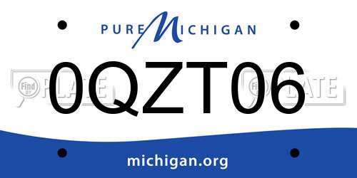 0QZT06 Michigan License Plate