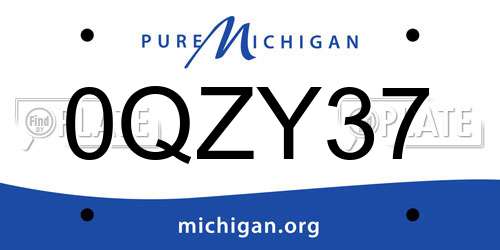 0QZY37 Michigan License Plate