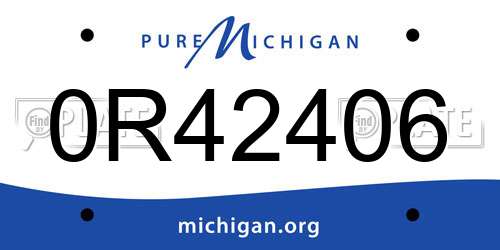 0R42406 Michigan License Plate