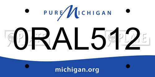 0RAL512 Michigan License Plate
